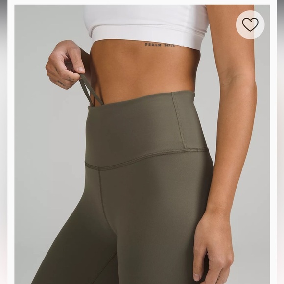 Lululemon Wunder Train High-Rise Crop 23" Army Green Sz 10 24 - Picture 3 of 5